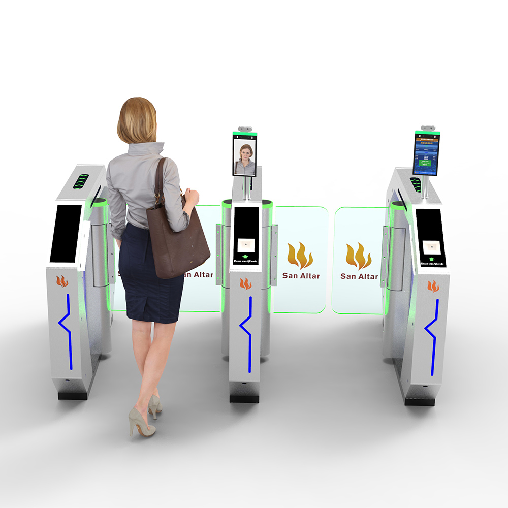 Cinema 2-Way Swing Turnstile with Body Temperature Measurement Face Recognition