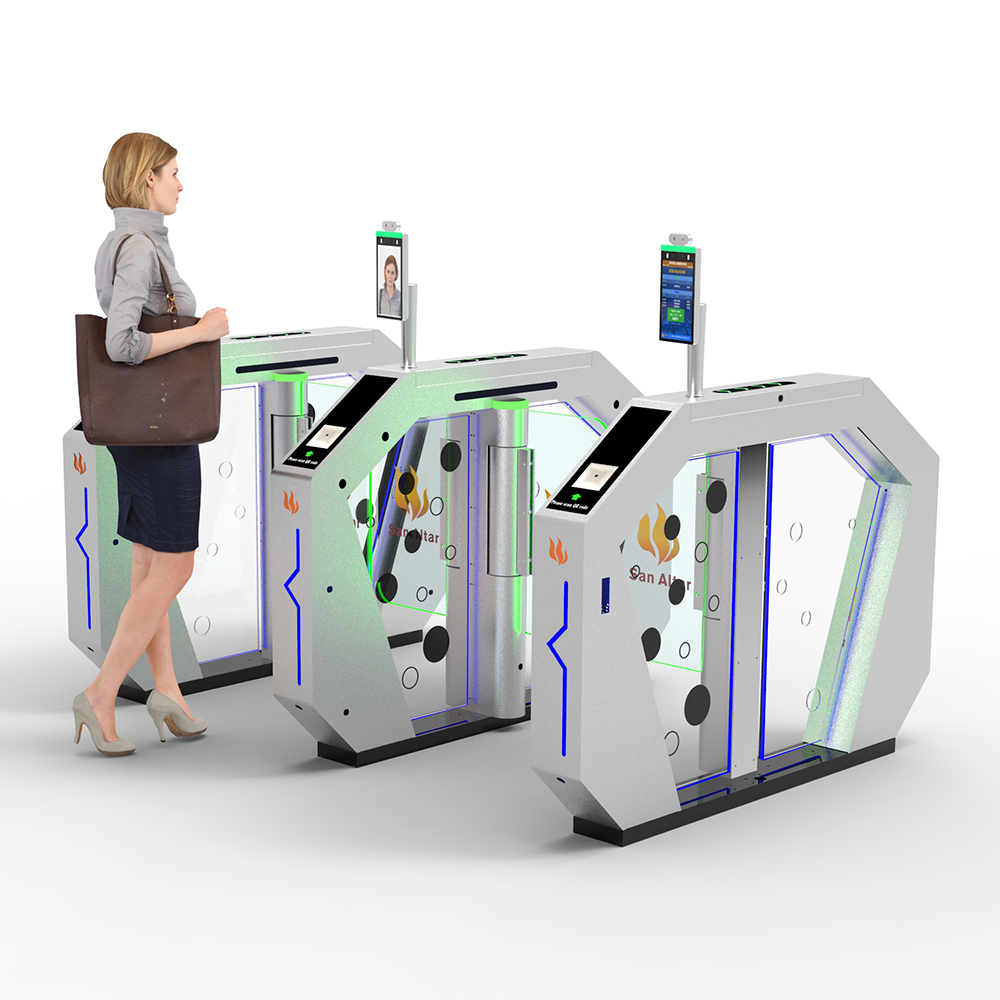 Cinema 2-Way Swing Turnstile with Body Temperature Measurement Face Recognition