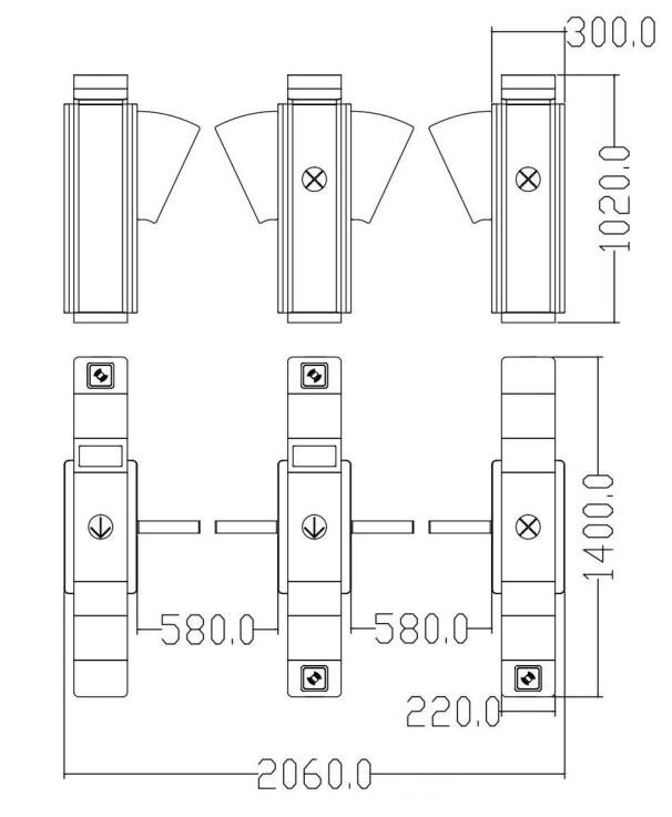 Cinema 2Way Wing Turnstile