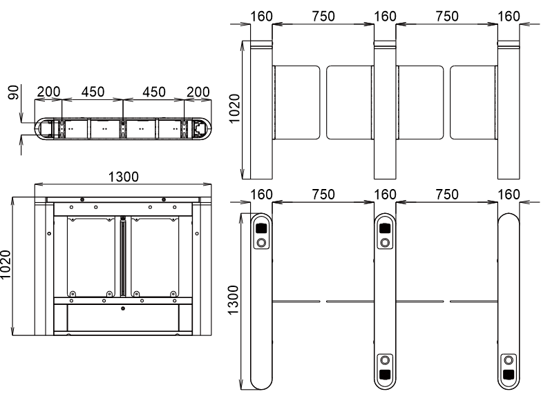 G-0130  DC Brushless Motor Face Recognition Access System Temperature Control Swing Gate