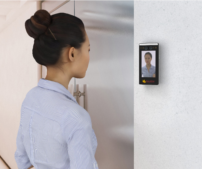 Wall-Mounted Face Recognition Terminal With Card Reader To Office Access Control